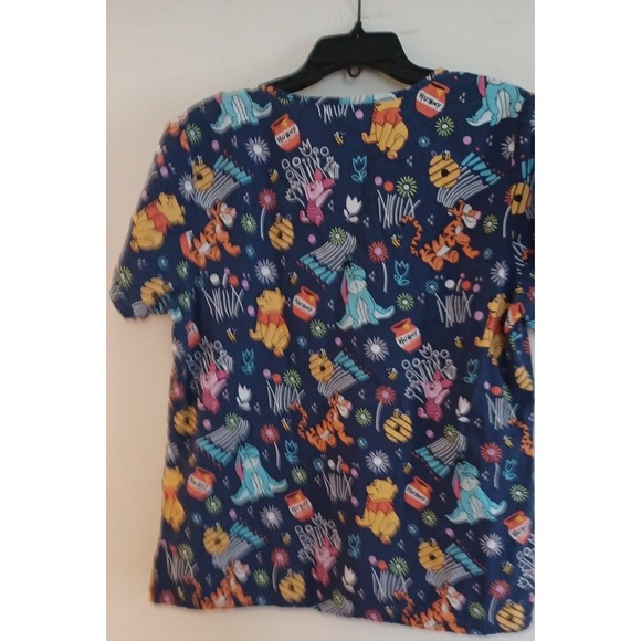 Winnie the Pooh Uniform Med. Scrub Top Winnie & Friends Disney Cartoon Medical - Picture 2 of 3